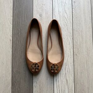 Tory Burch Brown Leather Ballet Flats